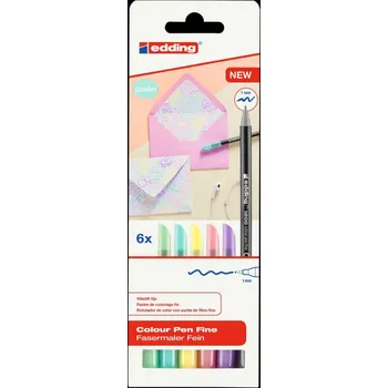 Pastelové FIXY EDDING 6 Ks s Pouzdro