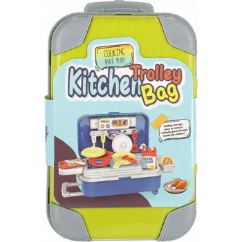 Dětská kuchyňka MINI KUCHYŇKA s příslušenstvím KUFŘÍK mix barev MEGA CREATIVE kuchyňka