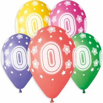 Balónek Héliové balónky k narozeninám s číslem 0 – různé barvy