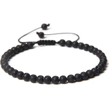 Náramek Korálkový minerální náramek ručně pletený | náramek, šperk - Láva