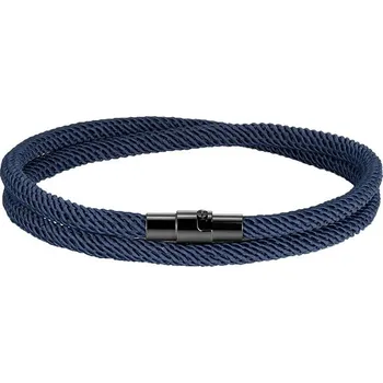 Náramek Minimalistický provázkový náramek pro páry | párový náramek, provázkový náramek - Tmavě modrá , 21 cm