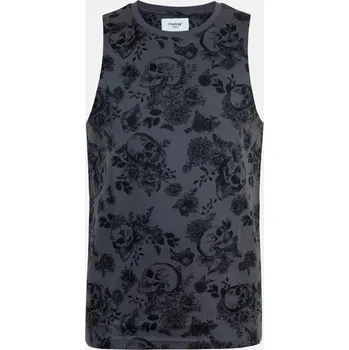 Firetrap All Over Print Muscle Vest Charcoal M