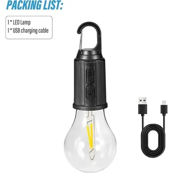 Svítilna Outdoor kempingové LED světlo s háčkem | nouzová svítilna 1+1 ks - A