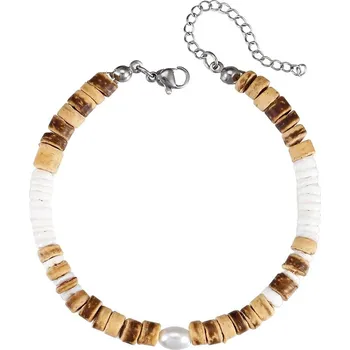 Náramek Coconut wood tyrkysový náramek ručně vyráběný | dřevěný náramek, korálkový náramek - ZJ12681