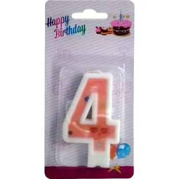 Party dekorace Svíčka s číslicí 4 k narozeninám na dort