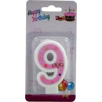 Party dekorace Narozeninová svíčka pro děti s číslem 9