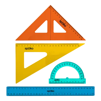 pravítka Spoko sada pravítek, 4 ks, mix barev