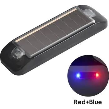 Cyklosvítilna Solární zadní výstražné LED světlo na auto a kolo | osvětlení - Červená Modrá