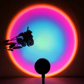 Lampička Nádherné duhové světlo | projekční lampa 2 ks - fialová