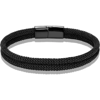 Náramek Pletený námořnický náramek s magnetem | náramek, doplněk - Černý , 21 cm