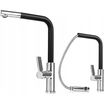 Vodovodní baterie Kuchyňská baterie Rose stojící s vytahovací sprchou do dřezu černá