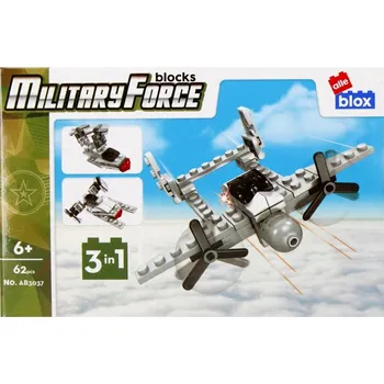 ostatní stavebnice STAVEBNICE pro KLUKY, sada 3v1, 62 dílků, VOJENSKÉ STROJE alleBLOX