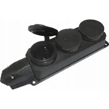 Elektrická zásuvka Hermetická prodlužovací zásuvková lišta Polmark černá