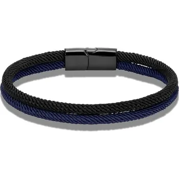 Náramek Barevný námořnický náramek s magnetem | náramek, šperk - Černá Tmavomodrá , 23 cm