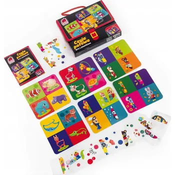 Desková hra Stolní hra pro nejmenší děti, zábavná hra pro kluky i holky, barevné prvky a příslušenství ke hře, vzdělávání a rozvoj batolat Roter Kafer