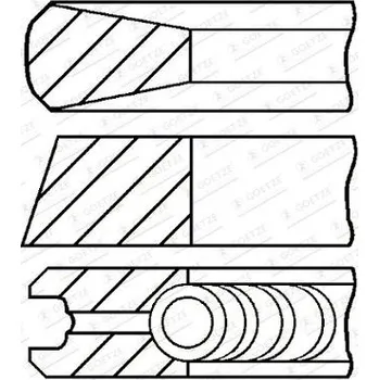 Píst motoru Sada pístních kroužků GOETZE ENGINE 08-122208-00