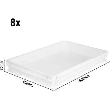 Dóza na potraviny G.Gastro (8 Kusů) Nádoba na těsto - bílá - 400 x 600 x 70 mm