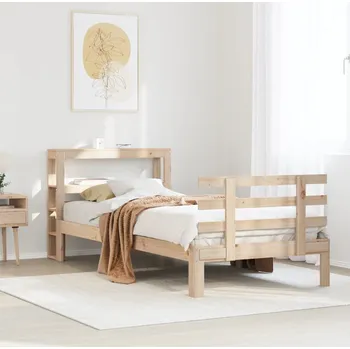 Postel vidaXL Rám postele s čelem 90 x 200 cm masivní borové dřevo [3306106]