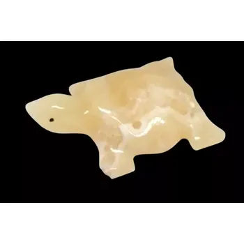Dekorativní želva z egyptského aragonitu (alabastru) – ručně vyřezávaná soška