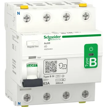 Proudový chránič Schneider Electric A9Z64463 ochranný proudový spínač zbytkový proudový chránič B 63 A 0.3 A