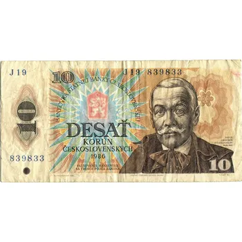 ČESKOSLOVENSKO. 10 korun 1986. Série J 19. Hej. 107b.