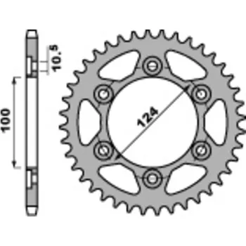 Nářadí na motocykly Ocelová standardní zadní řetězová kola PBR 4366 - 525 4366.42.C45