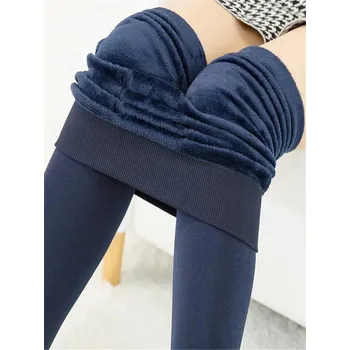 Dámské legíny Zimní legíny s vysokým pasem – pletené a hřejivé Velikost: XL, Barva (Varianta): K018 Hot Navy