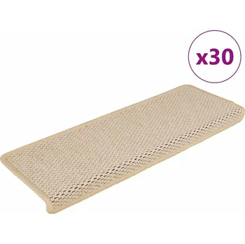 Nášlap na schod vidaXL Samolepicí rohože na schody Sisal-Look 30 ks 65x21x4 cm [3365889] Barva: berber