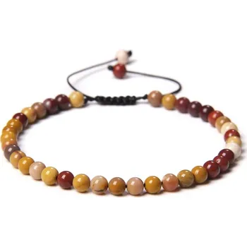 Náramek Korálkový minerální náramek ručně pletený | náramek, šperk - Mookaite