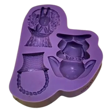 Velikonoční dekorace Silikonová forma "Zajíc s košíkem"