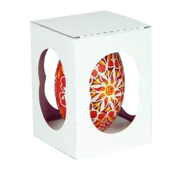 Velikonoční dekorace Krabička na velikonoční husí kraslici s průhledným okénkem 10x7x7 cm