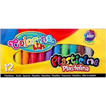 Modelovací hmota PASTELOVÁ PLASTELÍNA sada 12 BAREV pro děti COLORINO PATIO modelína