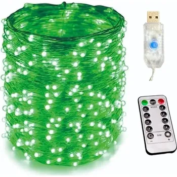 Vánoce USB světelný řetěz s dálkovým ovládáním | led světýlka - Zelený , 2M 20LED diod
