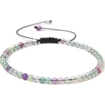 Šperk Korálkový minerální náramek ručně pletený | náramek, šperk - Fluorit