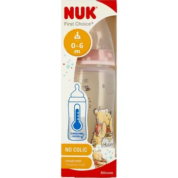 LAHEV Pro Miminka Bezpečná Kojenecká Láhev 300 ml 0-6 m Medvídek Pú Růžová