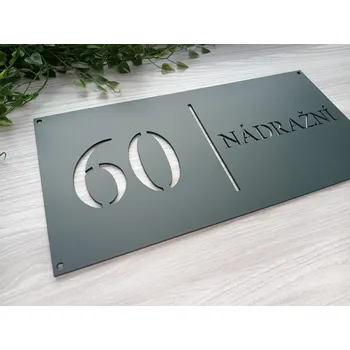 Domovní cedule Popisné číslo na dům - Moderní číslo popisné na dům - Plastová deska 10 x 20cm