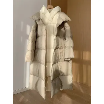 Dámská parka Dámský dvoudílný zimní komplet – nadýchaná parka s kapucí Barva: Béžová, Velikost: S