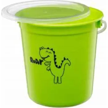 Dóza na potraviny Malý plastový kbelík s víkem Tymek 2L zelený, vhodný pro potraviny