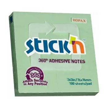 Samolepící bloček Samolepicí bločky do školy zelené notes Stick'n samolepicí bloček do kanceláře pastelový 100 listů