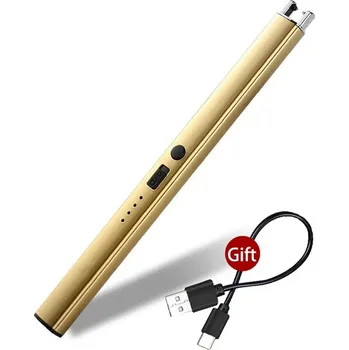 Elektrický větruodolný plazmový zapalovač USB | kuchyňský zapalovač 1+1 ks - Zlato