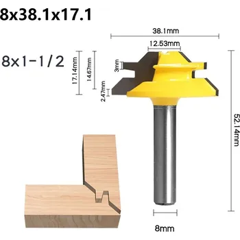 Příslušenství k frézce Fréza na 45° spoje do dřeva | pracovní nástroj - 8x38,1x17,1