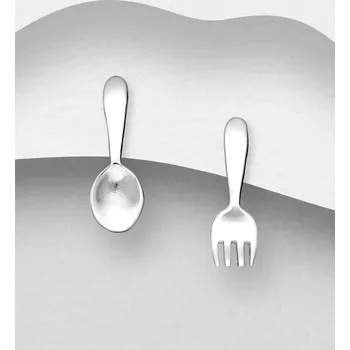 Náušnice Náušnice z 925 stříbra s vidličkou a lžičkou