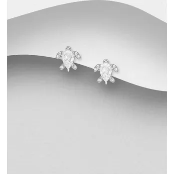 Náušnice Náušnice ze stříbra 925 s motivem želvy, zdobené kameny