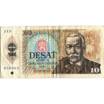 ČESKOSLOVENSKO. 10 korun 1986. Série J 15. Hej. 107b.