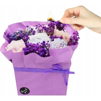 Svíčka VONNÁ SVÍČKA KYTICE SVÍČEK LILKOVÁ VŮNĚ MIX RUČNÍ VÝROBA
