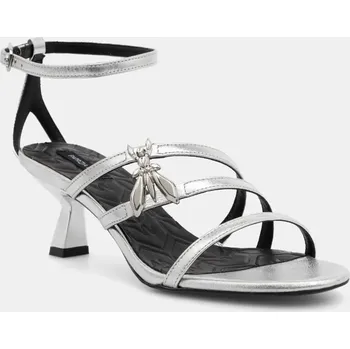 Dámské sandále Kožené sandály Patrizia Pepe stříbrná barva, 8X0075 L031 S298 8X0075.L031.S298 SLV, EUR 39