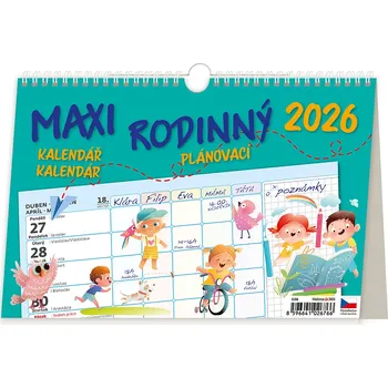 Kalendář Helma365 Stolní Maxi rodinný plánovací kalendář 2026