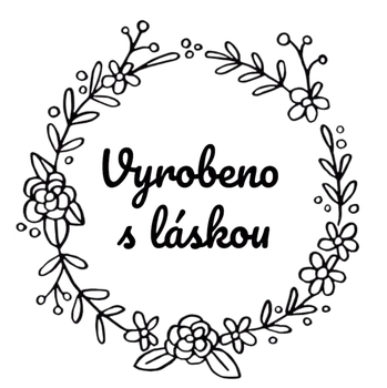 Speciální papír Samolepící etiketa "VYROBENO S LÁSKOU" 3,5 cm