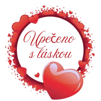 Speciální papír Samolepící etiketa "UPEČENO S LÁSKOU" 3,5 cm