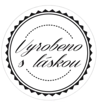 Samolepící etiketa Samolepící etiketa "VYROBENO S LÁSKOU" 3,5 cm